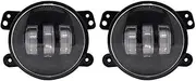 Fog Light Assemblies For Jeep For Wrangler JK TJ LJ 60W 4 Inch LED Fog Lights With White Halo Ring DRL Amber Turn Signal Lamp Fog Lights Assembly(2Piece-B)