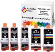 5 Pack (3BK,2C) Compatible Ink for Canon PGI-35BK CLI-36C PGI35BK CLI36C for Canon IP100 IP110 TR150