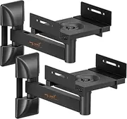 my wall HB8L Wall Mount for Speakers, Set of 2, Universal Speaker Bracket, Swivel & Tilt, Rotating, Wall Mount for Shelf Speakers up to 25 kg, Black