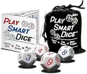 PlaySmart Dice: Uniquely Numbered Dice System with 5 Fun Math Games That Helps Kids Master Addition and Multiplication Skills