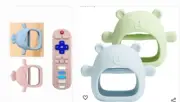 Baby Silicone Teething Toys, TV Remote Teether Toys for Baby Silicone Toys 5pcs