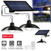 Solar Power LED Light Hanging Pendant Yard Garden Lamp Remote Control Outdoor