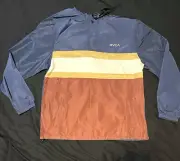 RVCA Meyer II Packable Anorak Hooded Jacket Moody Blue Size XL AVYJK00264 BNWT