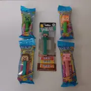 Minecraft Pez Set Of 5. Creeper, Alex, Pig, Steve and Jack Black Steve. New!