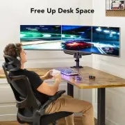 Triple Monitor Desk Mount Arm, Gas Spring, 13-27" monitors, VESA 75/100, HUANUO