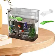 Fish Tank for Betta Fish, Clear Desk Aquarium, Turtle Starter Tank 12.2x11.02in, Compact and Stylish Design, Ornamental Fishes Bowl for Home, Living Room