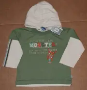 12m 12 1 yr NWT Pumpkin Patch ADVENTURES IN SPACE Green Hooded SHIRT Top Boys