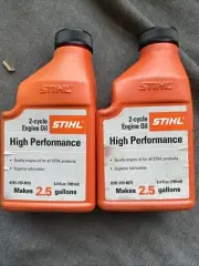 STIHL (2) 2.5 Gal HP High Performance 2-Cycle Engine Oil 6.4 fl oz