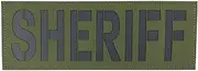 uuKen Sheriff Reflective Patch Laser Cut for Law Enforcement Sheriff Tactical Vest Jacket Uniform Plate Carrier Back Panel with Hook and Loop (RF OD Green and Black, L 8.5"x3")