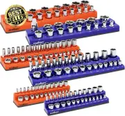 6-Piece Magnetic Socket Organizer Set, Holds 143 Sockets, 1/4", 3/8", 1/2" Trays