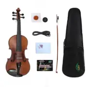 Acoustic Electric Violin 5 String handmade violin 4/4 size kit with case and bow
