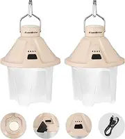 EverBrite 450LM Camping Lantern, USB C Rechargeable Camping Lantern with Magnetic Top&Hanging Hook, 5 Lighting Modes, for Camping, Barbecue, Hiking and Reading, Pack of 2