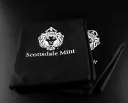 Scottsdale Mint Black Canvas Bank Bag w/ Lion Hallmark Logo