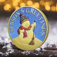 在飛比找ETMall東森購物網優惠-圣誕雪人金幣兒童玩具硬幣 2018年出生紀念小禮品金屬鑰匙扣