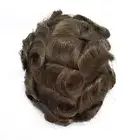 US Mens Toupee Human Hair Replacement Full Poly Skin PU System Wig for Men