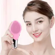 Ultrasonic Electric Silicone Face Cleansing Brush Soft Silicone Waterproof Travel Size Massager for Skin Exfoliation, Deep Cleansing, Anti Aging