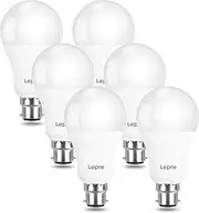 LE Lepro Bayonet Light, 100W Incandescent Equivalent, 13.5W B22 LED Bulbs, Super Bright 1521 Lumen Lightbulbs, Warm White 2700K, Non-dimmable, Pack of 6, 13.5 W