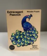 NIB Dymier Extravagant Peacock Wooden Puzzle 150 Piece NEW