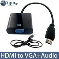 在飛比找momo購物網優惠-【UniSync】HDMI轉VGA/3.5mm高畫質1080