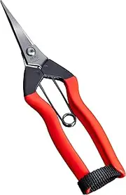 RANSHOU Garden Shears 7.2” Sharp Japanese Stainless Steel Blade, Precision Pointed Hand Garden Scissors for Trimming, Harvesting, Spring Loaded Lightweight Gardening Snips, Made in JAPAN