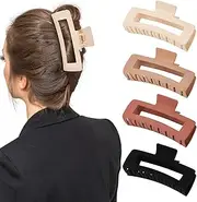 MINMUNJIU 4 Pack 5 Inch Extra Large Claw Clips for Thick and Long Hair, Matte Non-slip Big Hair Accessories for Women and Girls
