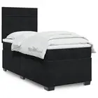 Box Spring Bed with Mattress Black King Single Velvet vidaXL