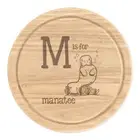 Letter M Is For Manatee Round Chopping Cheese Board Funny Alphabet