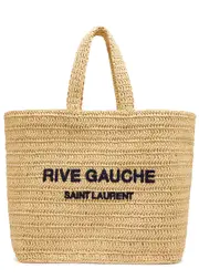 Saint Laurent Rive Gauche Raffia Tote, Raffia Bag, Natural One Size
