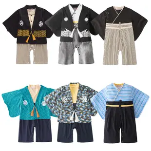 日本日系兒童和服男童日式甚平和服嬰兒連身衣春夏秋