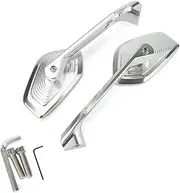 Handlebar Mirror R1250 GS R1200 GS F800 R F750 GS F850 GS/ADVENTUER Motorcycle Black Aluminum Adjustable Rearview Mirror(Silver)