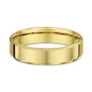 Bevilles Jewellers Dora 5mm Flat Bevel Edge Wedding Band in 9ct Yellow Gold Size X