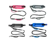 Adjustable Hands Free Dog Leash Lead + Waist Bag Belt Jogging Walking Running