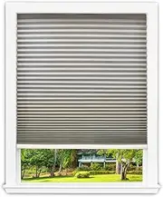 [Redi Shade] No Tools Easy Lift Trim-at-Home Cordless Cellular Light Filtering Fabric Shade Gray, 30" W x 64" L, (Fits Windows 19 in - 30 in)