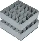 Joyoldelf Sock Drawer Organizer Divider 2 Packs Underwear 2*24 cells, Grey