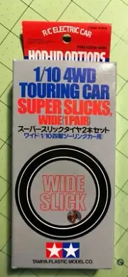 1995 NOS Tamiya 1/10 4WD RC Touring Car Super Slicks Wide Racing Tires 53228
