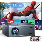 Portable Mini Projector, 4K Support Wi-Fi and Bluetooth Enabled