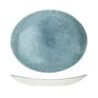 12x Oval Coupe Plate 317x255mm Blue Churchill Raku Crockery Restaurant