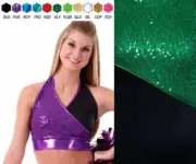 Varsity CROP TOP ONLY Dance Costume KELLY GREEN SEQUIN CM, CL, CXL, AL