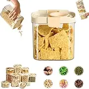 Push-Type Sealed Box Storage Jar, Sealed Grain Jar, Grain Kitchen Storages Jars, Airtight Food Storages Containers with Lids,No-Opening Jars Coarse Storage, Dry Food, Flour and Sugar (1350ML)