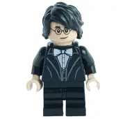 LEGO® Harry Potter Minifigure™ Black Suit, White Bow Tie, Medium Legs hp184