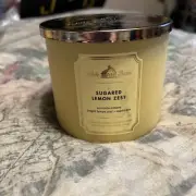 Bath & Body Works 3-Wick Candle Sugared Lemon Zest 14.5oz White Barn