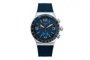 Swatch YVS454 IRONY BLUE GRID Chronograph Men's Urethane Watch