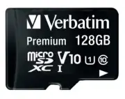 VERBATIM - Premium U1 MicroSDXC Memory Card & SD Adaptor, 128GB
