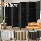 Oikiture 4/6/8 Panel Room Divider Privacy Screen Dividers Woven Wood Fold Stand