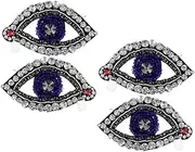 CIMAXIC 4pcs Evil Eye Rhinestone Applique Patches for Clothes Jackets Bags DIY Beaded Decor Symbolic Protective Charm for Fashion Crafts
