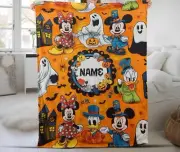 Personalized Mickey and Friends Halloween 2024 Blanket, WDW Disneyland family va