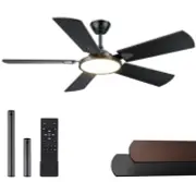 Ceiling Fan with Lights, 52" Ceiling Fans with Lights and Remote Control, Mod...