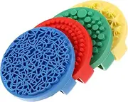 KICHOUSE 4pcs Assorted Pattern Hand Stamp Safe Rubber Stamps for Painting Craft Activities Easy to Clean Drawing Tools for Creative Fun