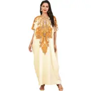 Summer Kaftan Women Short Sleeve Maxi Dress Muslim Abaya Dubai Robe Gown Caftan