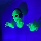 Glow-in-the-Dark Alien Headphone & Controller Wall Mount – USA Made